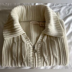 DKNY JEANS 1/4 zip shawl collar sweater